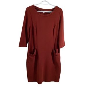 Boden Orange Pumpkin Spice Jasmine Ottoman Shift Dress w/ Pockets